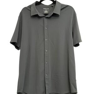 Kenneth Cole Short-Sleeve Button-Up Shirt - Charcoal